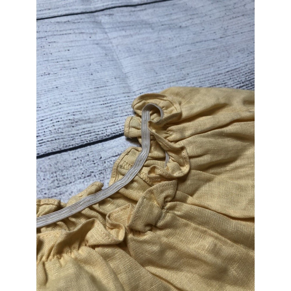 Reformation Women’s Yellow Crop Top Ruffled Off The Shoulder Small R6 - Picture 3 of 10